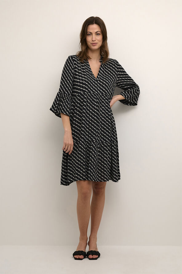 Kaffe KAmarita Amber Dress Black/chalk graphic print