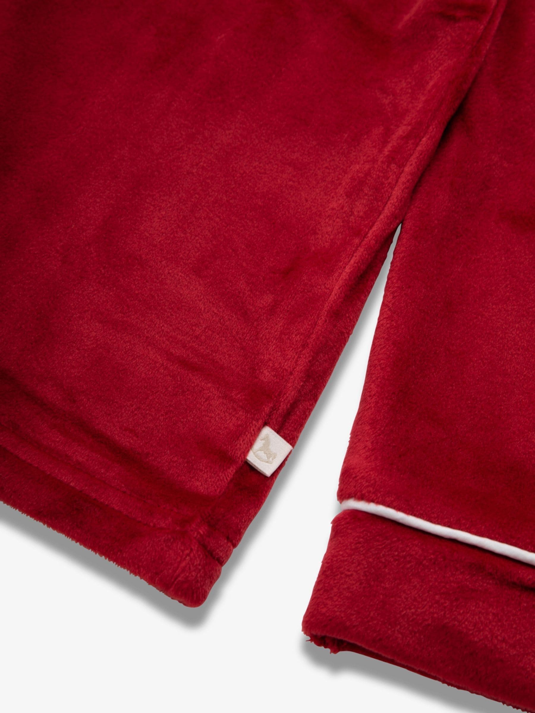 Rood - The Little Tailor Luxe kerstpyjama voor kinderen van zacht aanvoelend velours