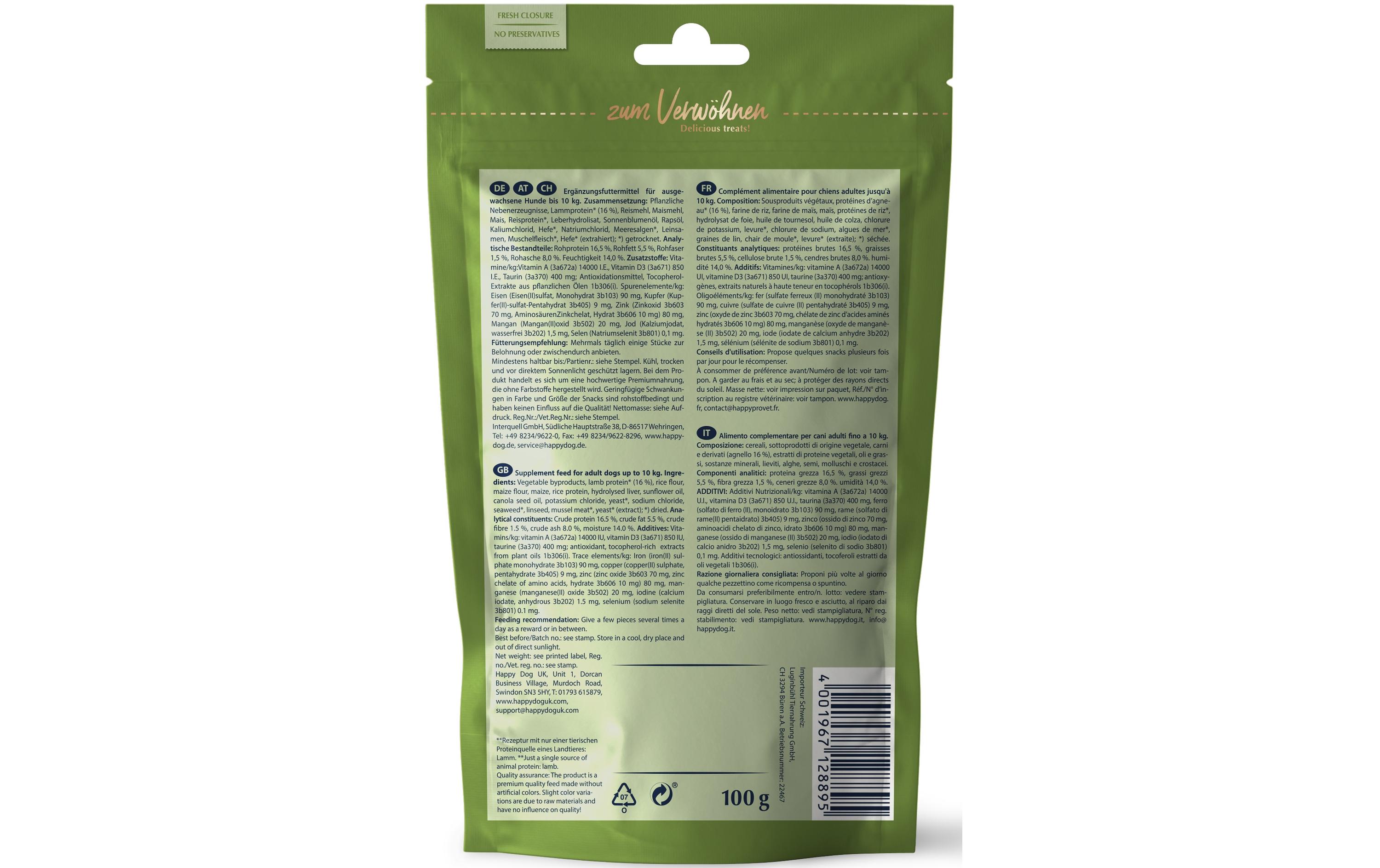 Leckerli Soft Snack Mini Neuseeland, 100 gSofter Snack für kleine Hunde