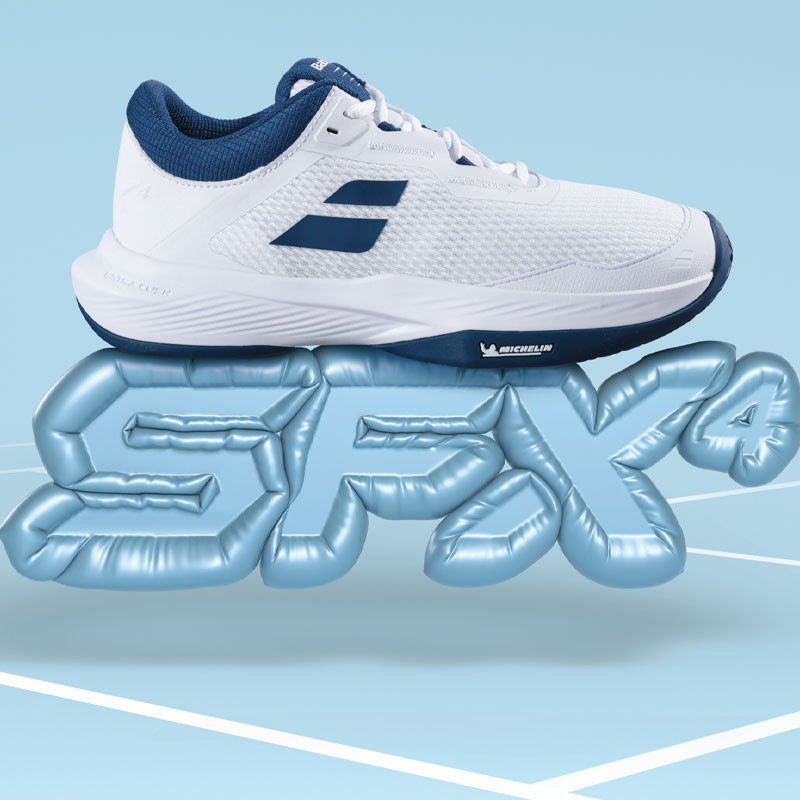 Babolat SFX 4 All Court blanche - Chaussure de tennis large et confortable