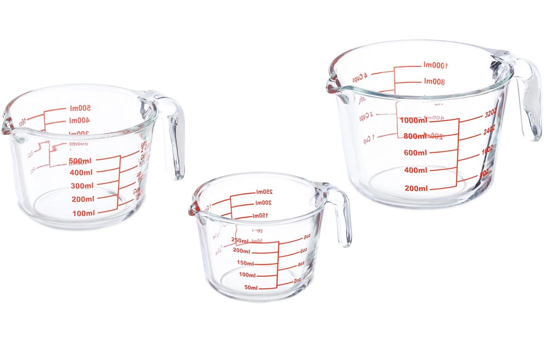 Messbecher 3 StückGlasmessbecher Set