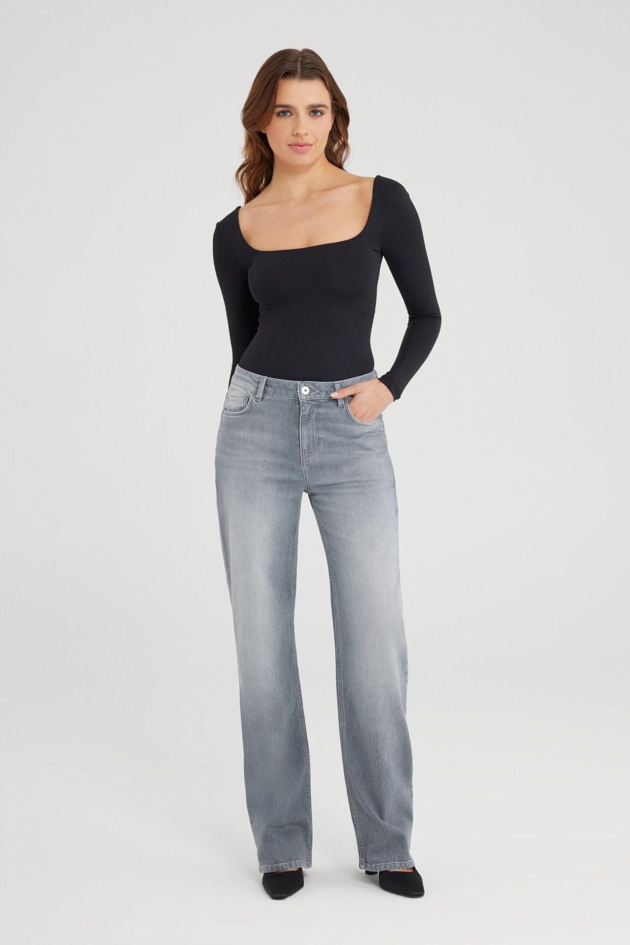 COJ Denim - Nova Mid Waist Jeans - Grey Vintage