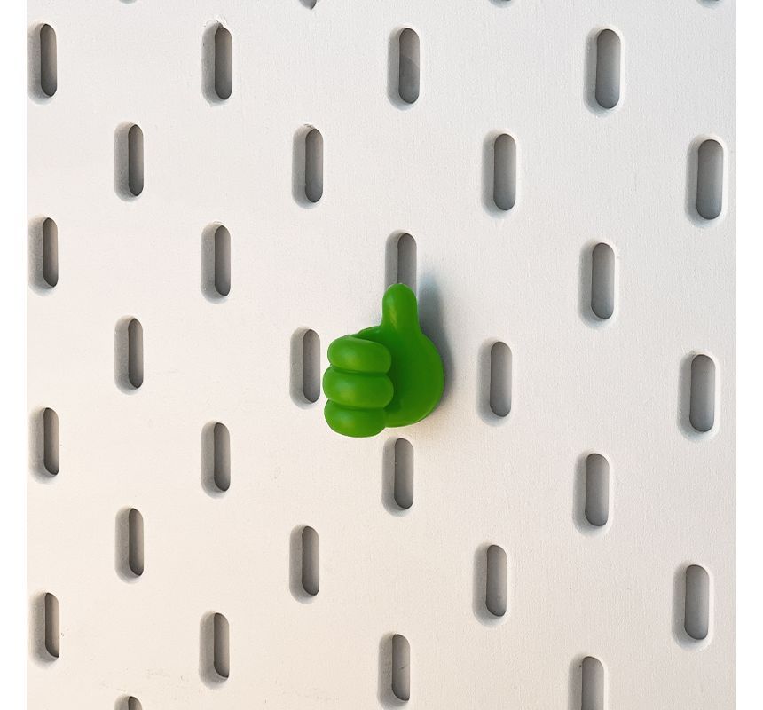 Yunikon - Set van 7: Thumbs Up Plastic Kleefhaak