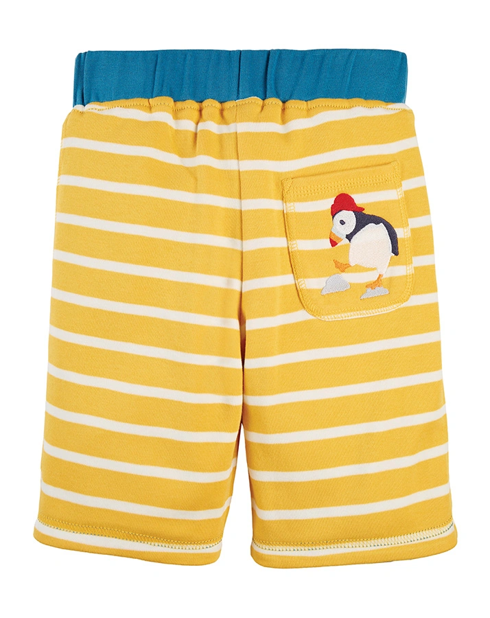 Jersey-Shorts NATIONAL TRUST – PUFFIN zum Wenden in blau/gelb