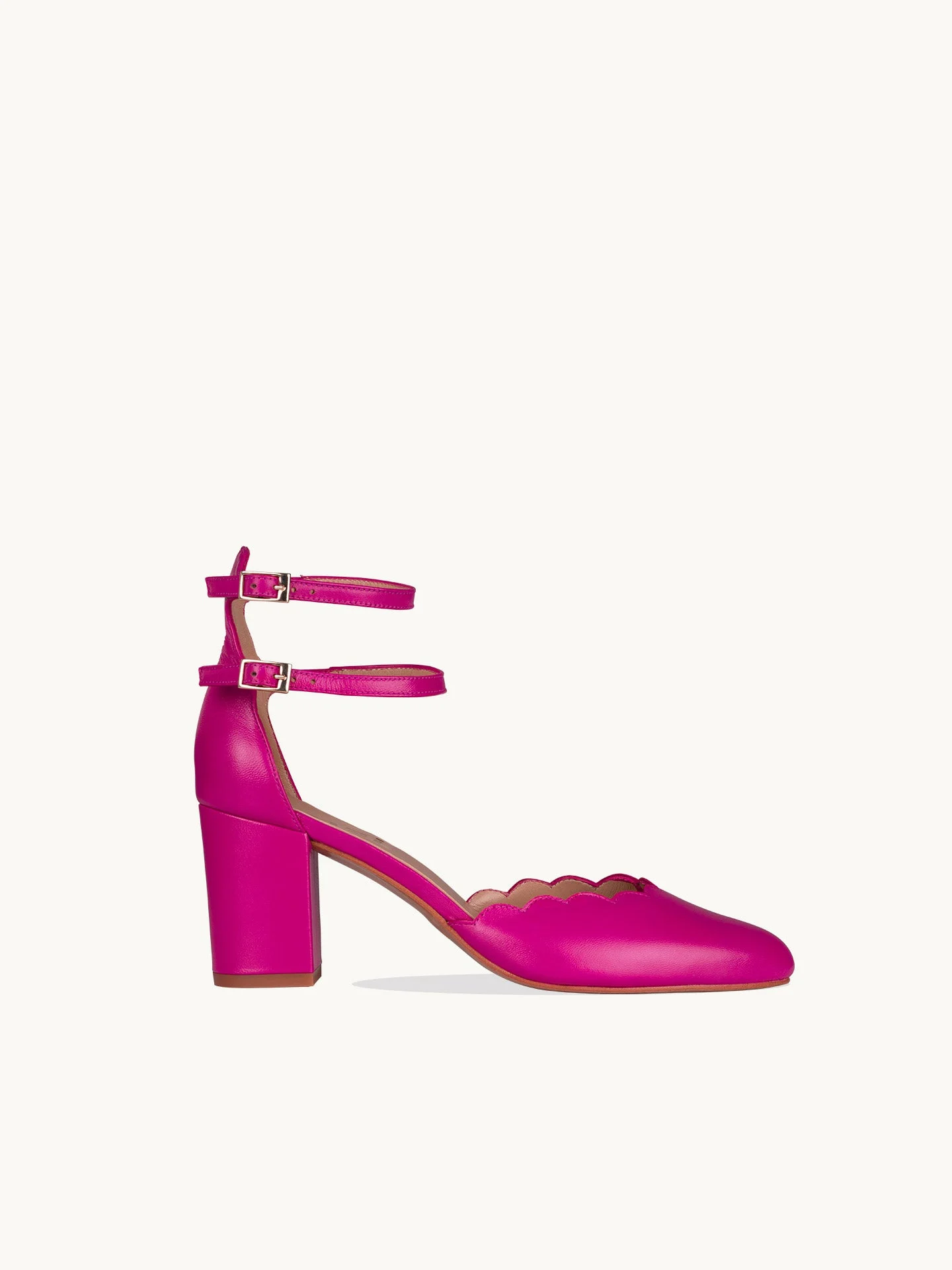 FLAVIE RIMMEL - Babies à talon en cuir nappa | Rose