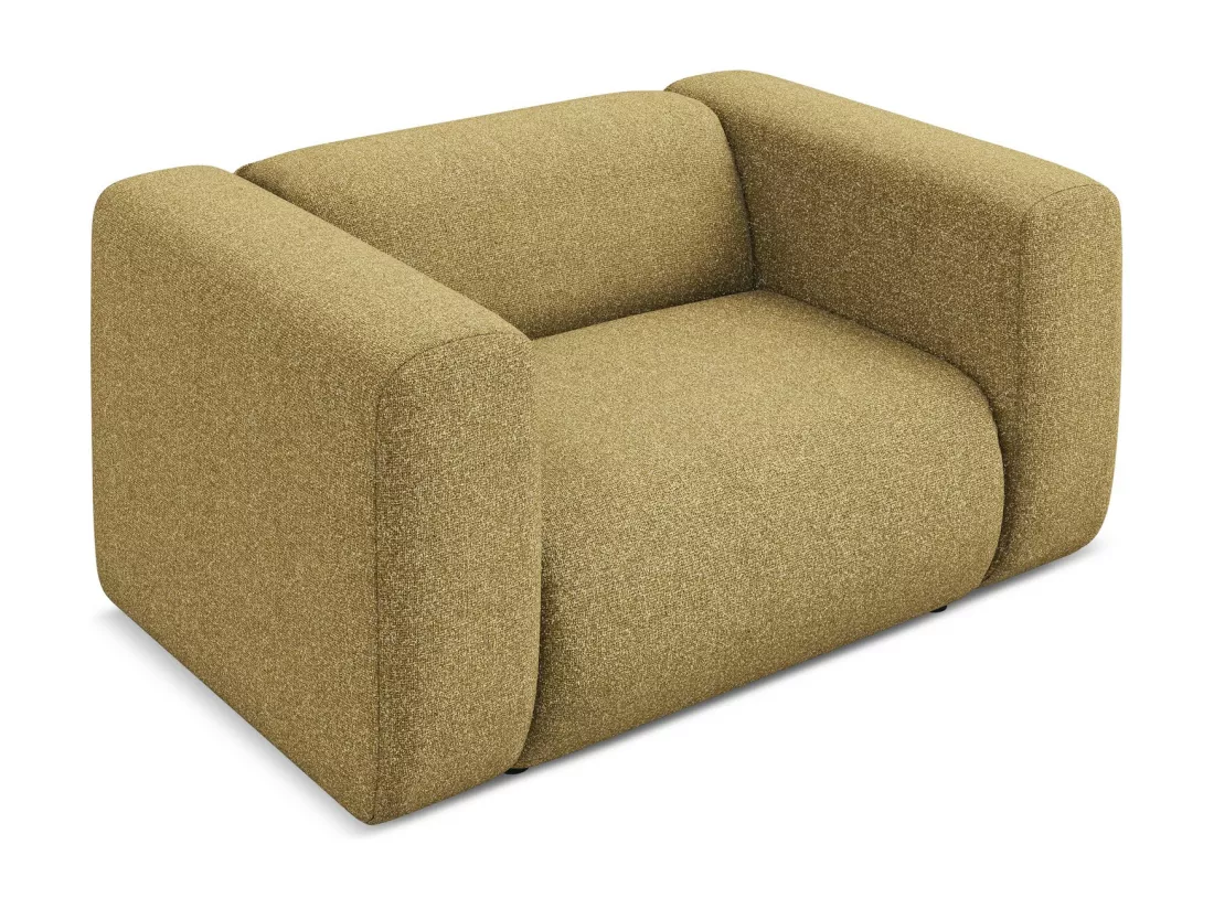 Fauteuil en tissu texturé - moutarde - EKAHI