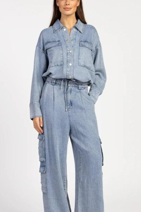 Aaiko blauwe dames blouse