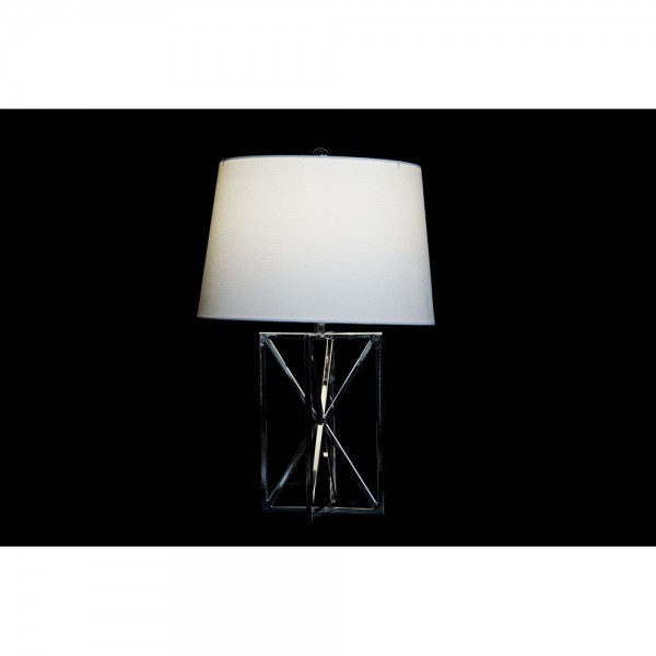 Lampe de bureau blanc argent polyester métal 220 v 50 w