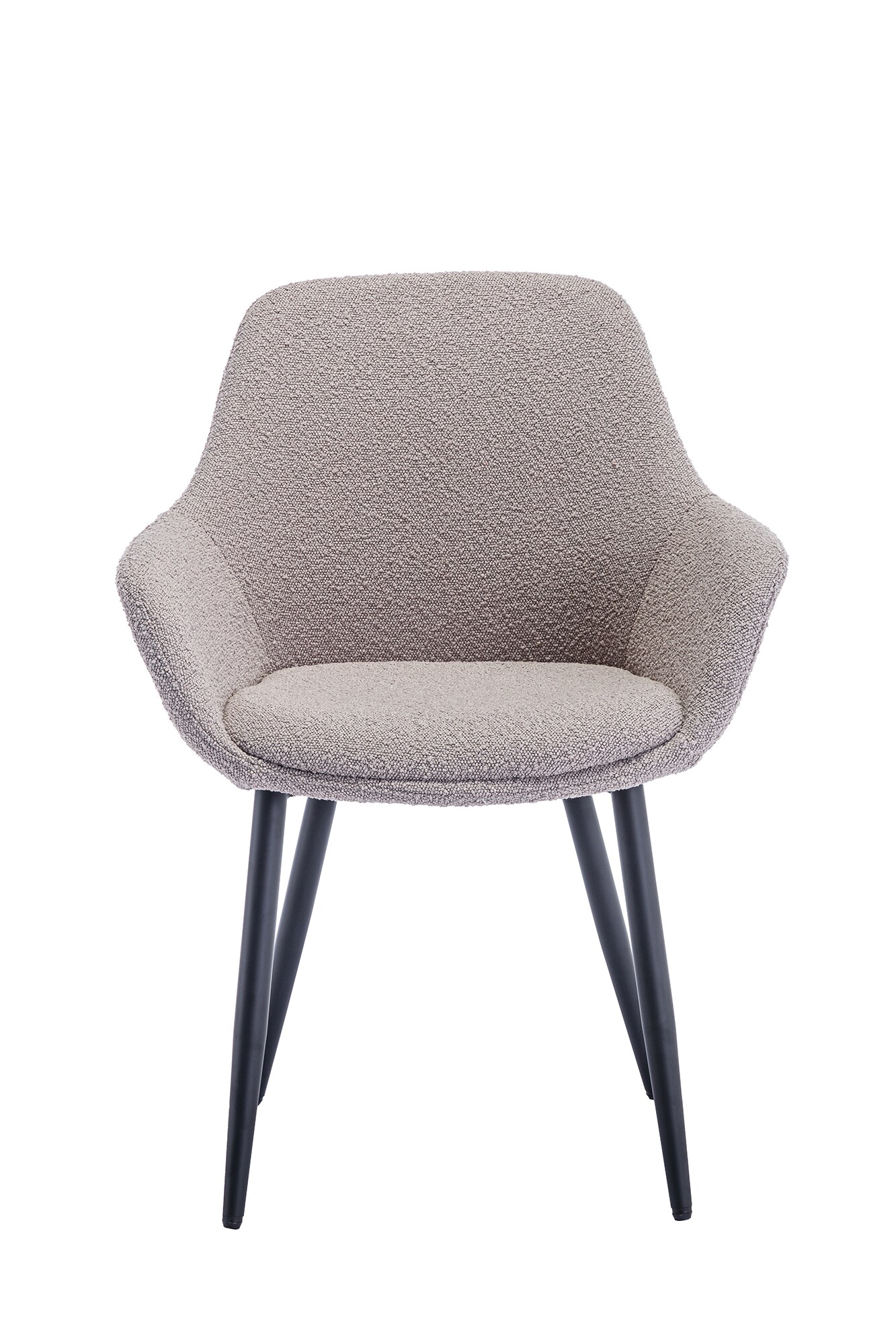 Armlehnstuhl Bouclé Stoff Taupe 2er Set Esszimmerstuhl Wohnzimmer Küche Stuhl