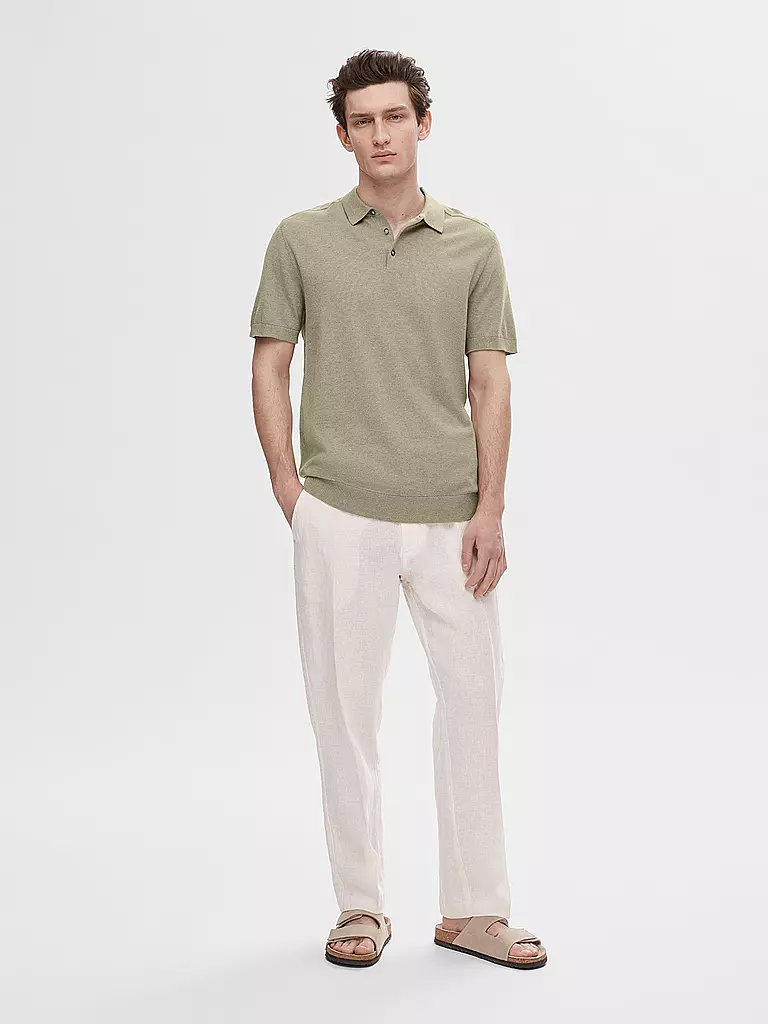 SELECTED Poloshirt SLHBERG hellgrün