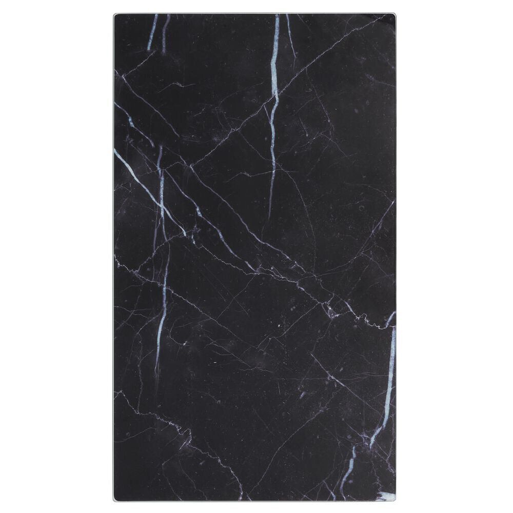 Cache plaque de cuisson en verre noir effet marbre 52x30cm