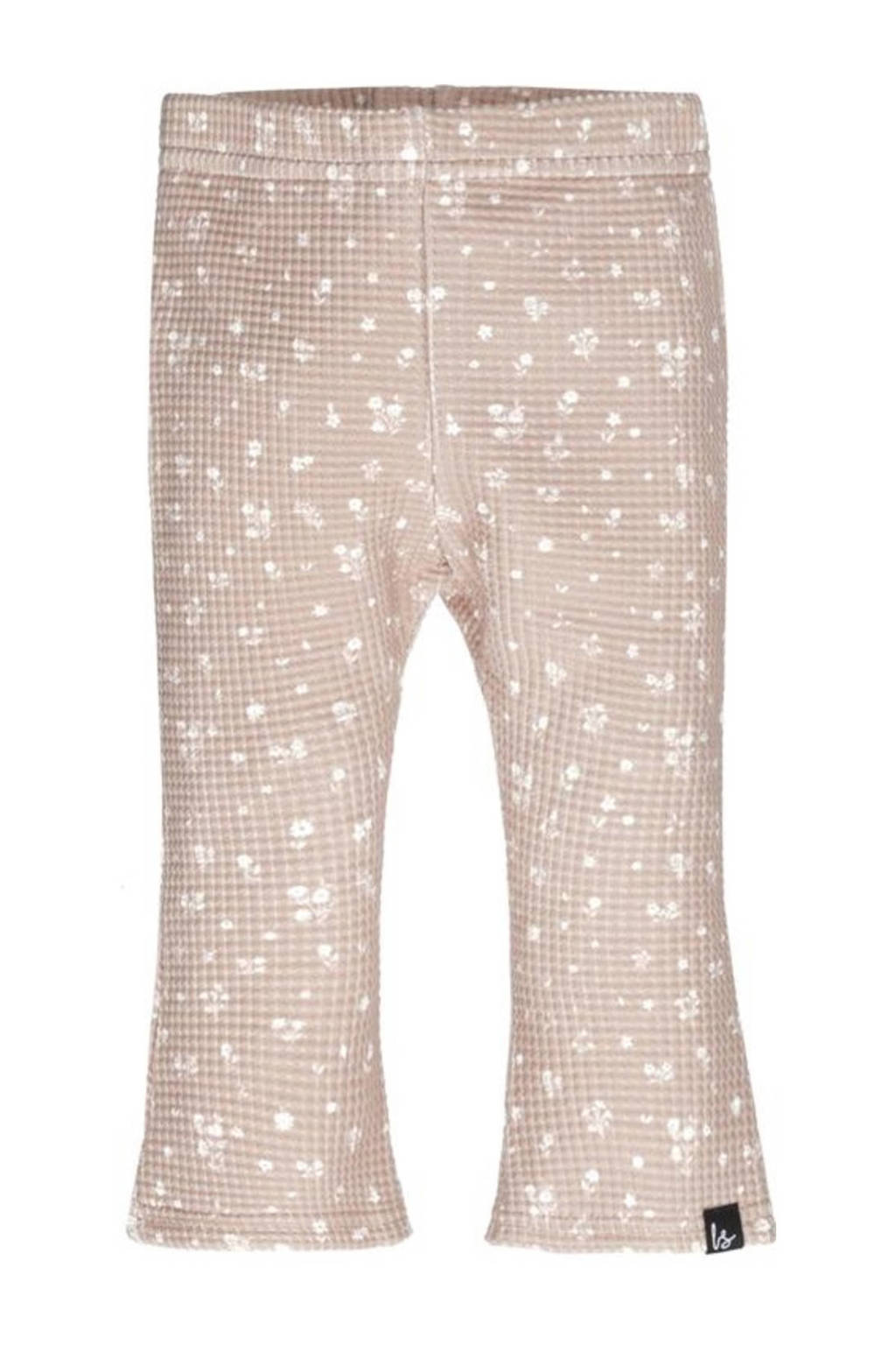 Babystyling gebloemde flared broek bruin