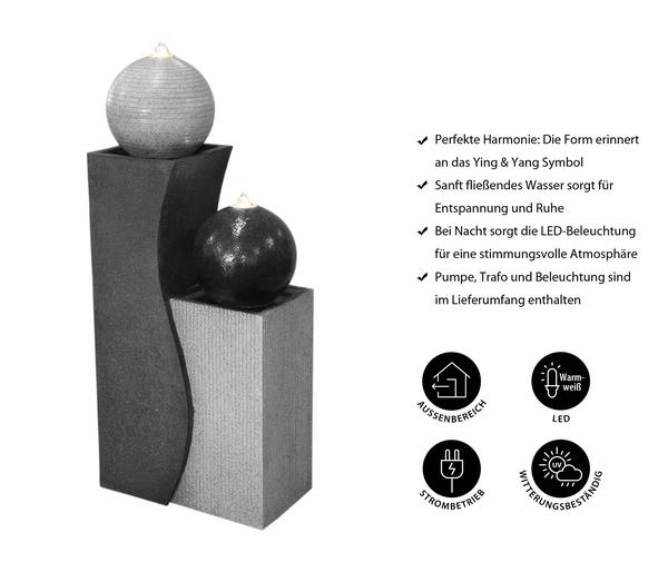 Dehner Polyresin-Gartenbrunnen Ying Yang,