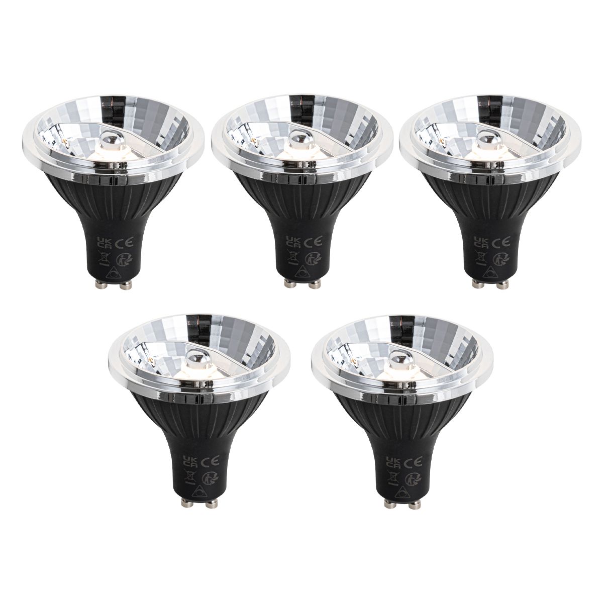 Set van 5 GU10 3-staps dimbaar LED lamp 70mm 6.5W 600 lm 2700K