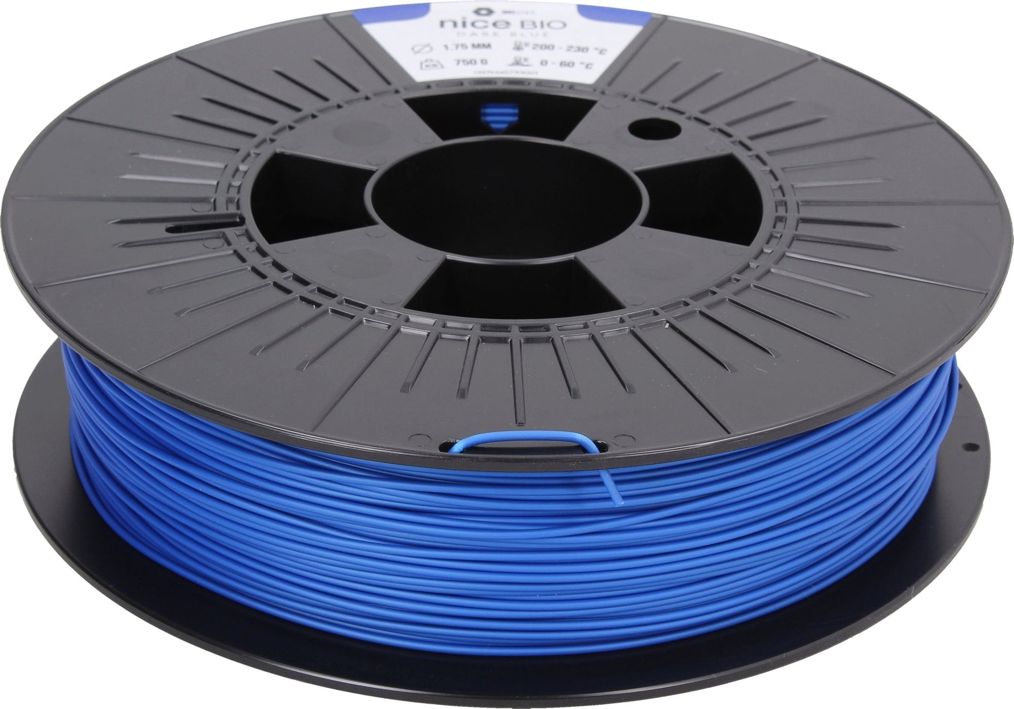 3DJAKE  niceBIO Dunkelblau, 1,75 mm / 2300 g    Bio-Filament mit ausgezeichneten thermischen & mechanischen Eigenschaften