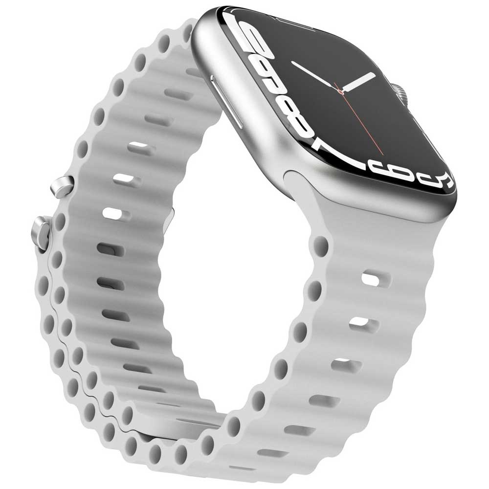 Wave Band Apple Watch (42/41/40/38 mm) Silikon Sport Armband mit Doppelverschluss AWS00079 (Gelenkumfang: 170-255mm) - Grau