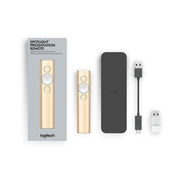 Logitech Spotlight presentation remote (guld)