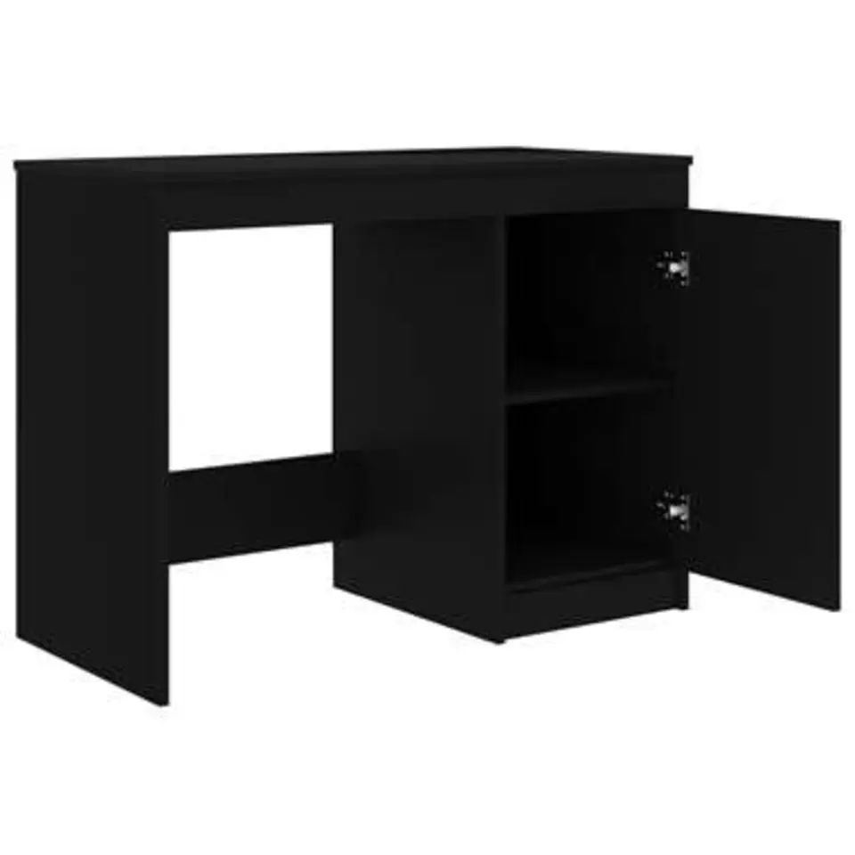 vidaXL - Bureau - Zwart - Bewerkt hout