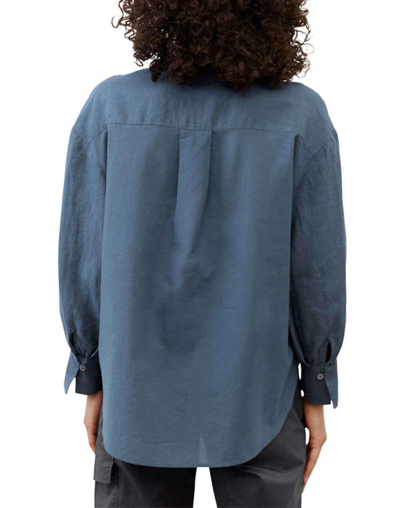 Marc O'Polo Chemise 100% Lin sans manches Col bleu moyen