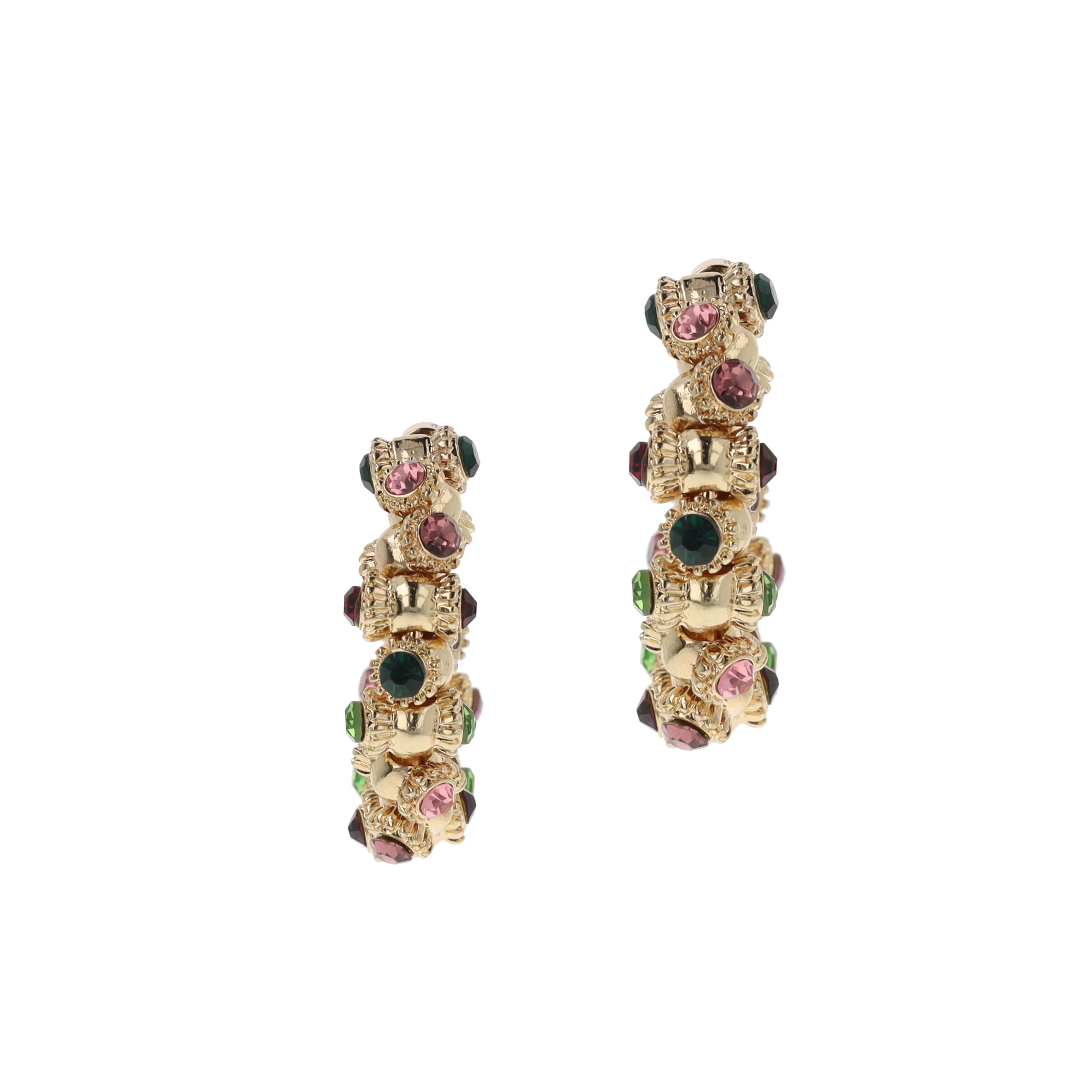 Otazu gold plated oorbellen met Swarovski Kristallen Vintage Barrel goudkleurig