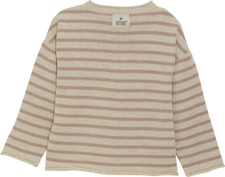 Huttelihut Pullover Stripe Wool Knit Mahogany rose