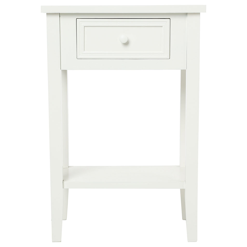 Table de chevet 1 tiroir Charme blanche 45x67x30cm - ATMOSPHERA