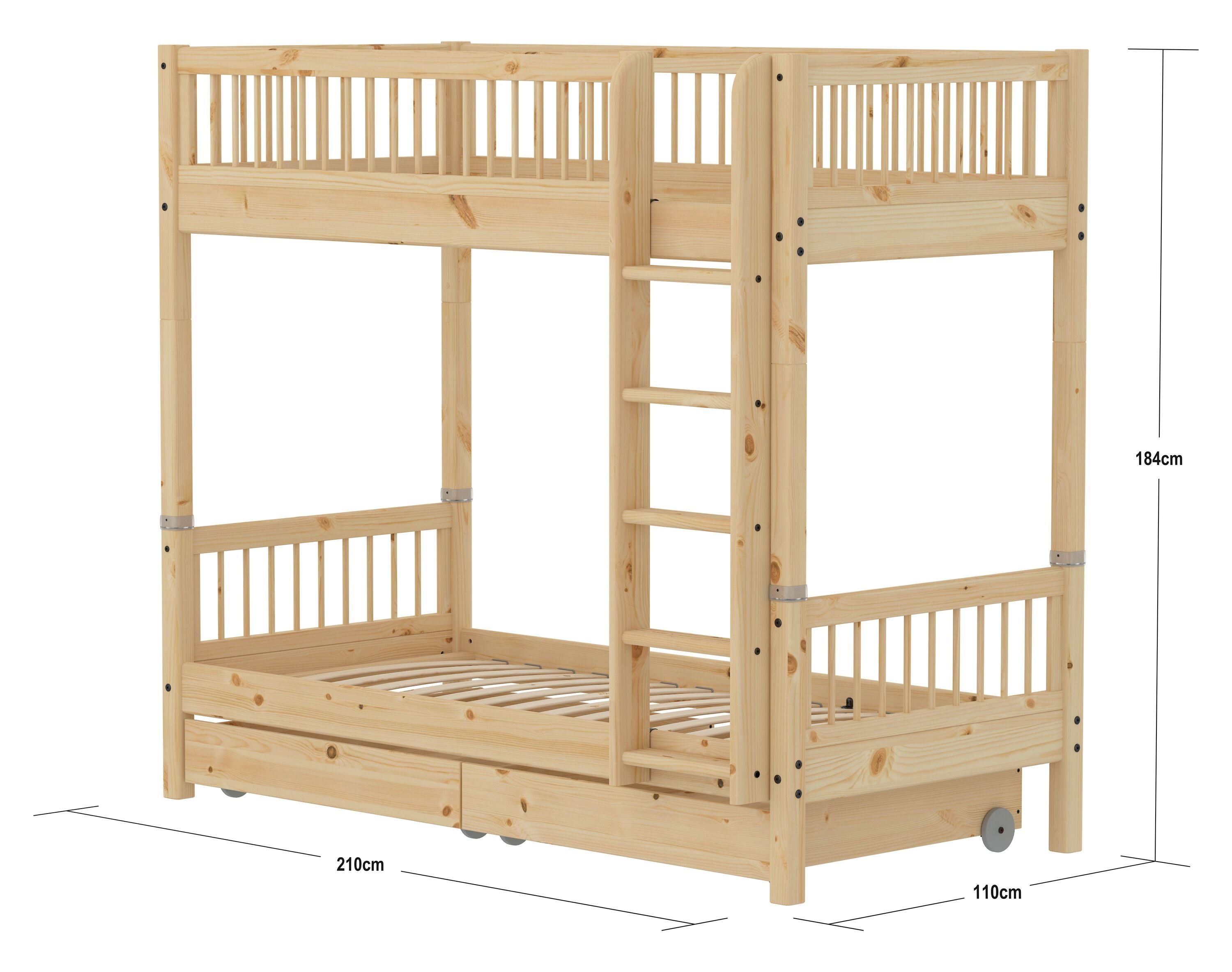 CLASSIC ETB AS bars mit 2 Schubl. natur - Natur / B: 110.0 cm x T: 210.0 cm x H: 154.0 cm