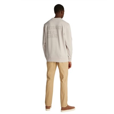Sweatshirt homme Washed Puff Print Crew Neck CALVIN KLEIN