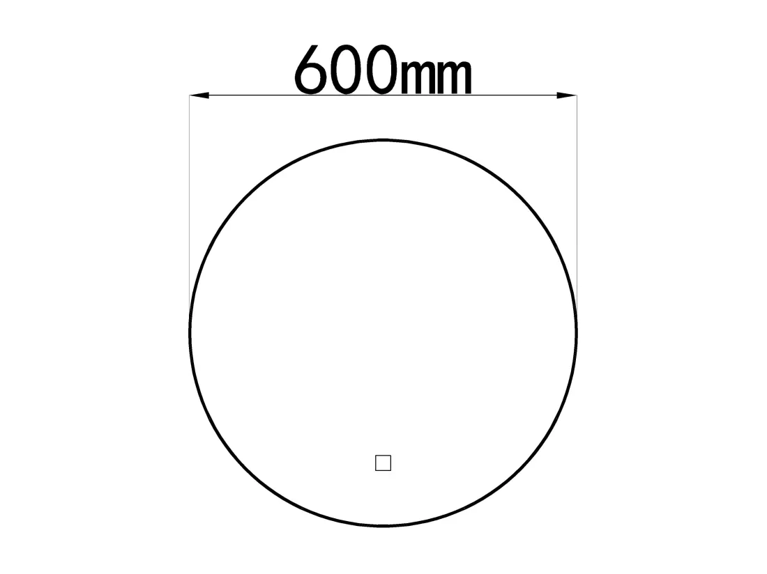 LuxuryBain- Miroir de salle de bain LED 60x60cm rond avec cadre en aluminium noir LB-338080-60-60