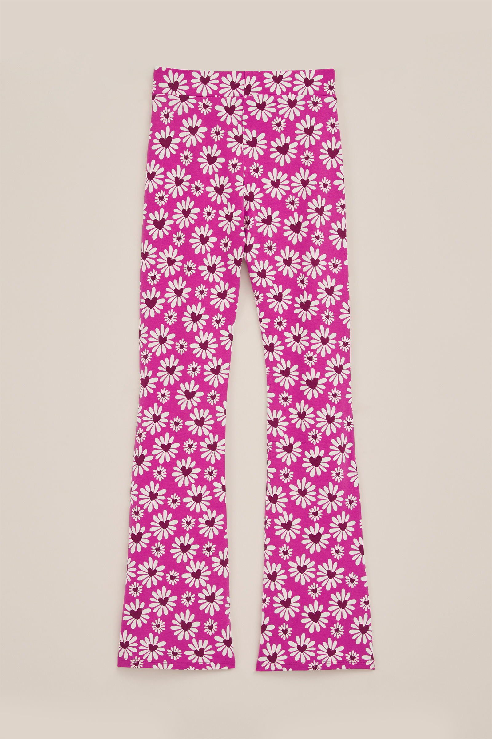 Meisjes flared legging met dessin WE Fashion Felroze