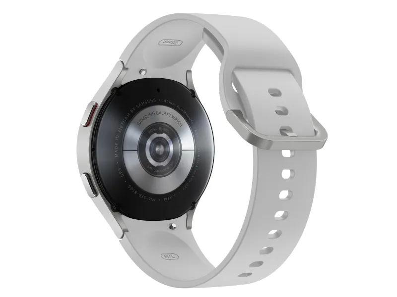 [OUTLET] - Samsung Galaxy Watch4 - 44 mm - sølv - smart ur med sportsbånd - hvid - display 1.36