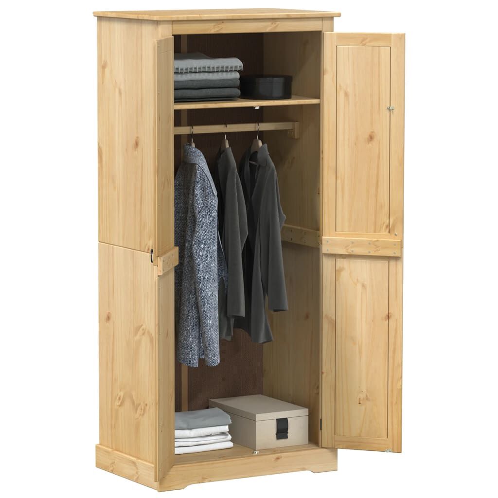 vidaXL Corona kledingkast, 76x50x170 cm, massief grenenhout