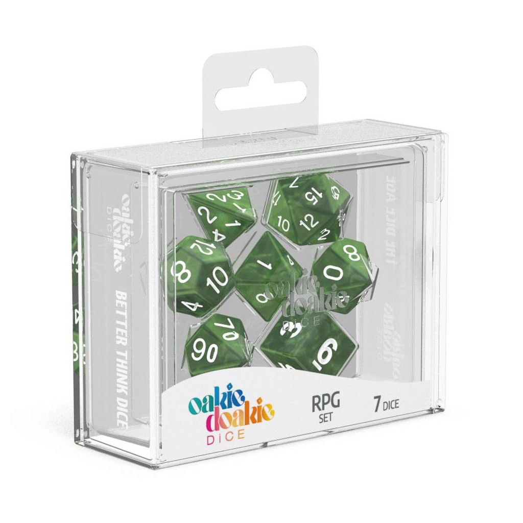 Oakie Doakie Dice dés RPG-Set Marble - Vert (7)