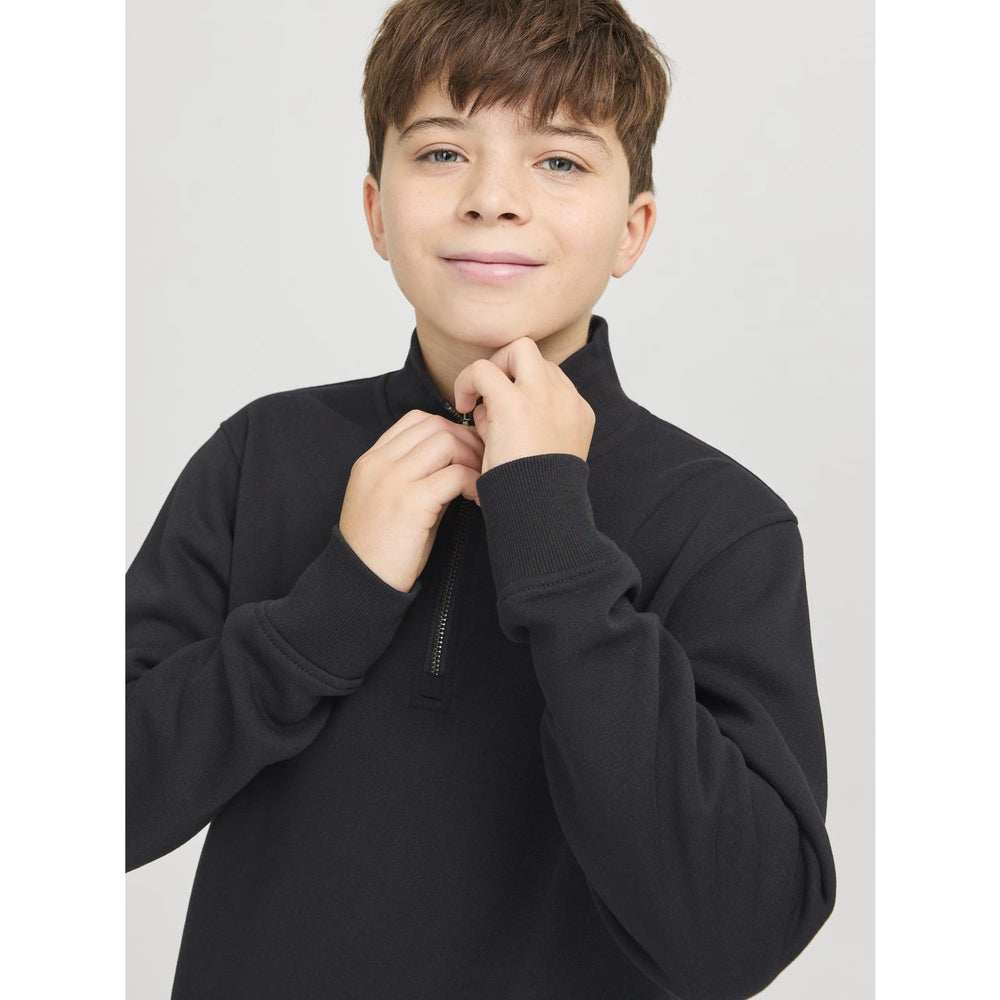 Køb Jack & Jones Junior Black Bradley Sweatshirt Half Zip Noos