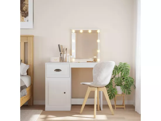 Coiffeuse avec lumières LED blanc 90x42x132,5 cm