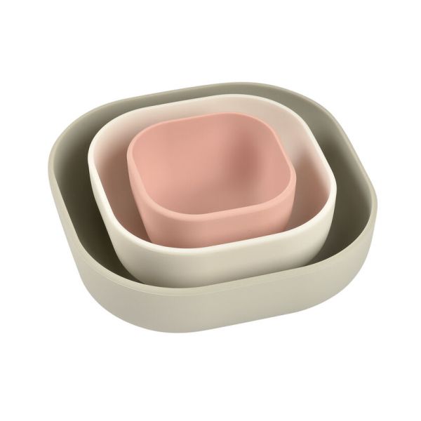 Béaba Kommen Set Siliconen Velvet Grey/Cotton/Dusty Rose