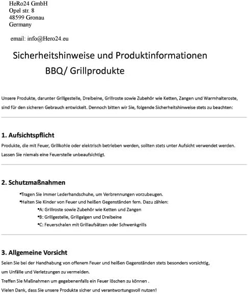 HeRo24 Grillgalgen Schwenkgrill T210 – Grillgestell mit Erdspieß aus Edelstahl (3,5 cm Rohr) – inkl. 50 cm Edelstahl Grillrost – höhenverstellbar für Feuerstelle & Outdoor