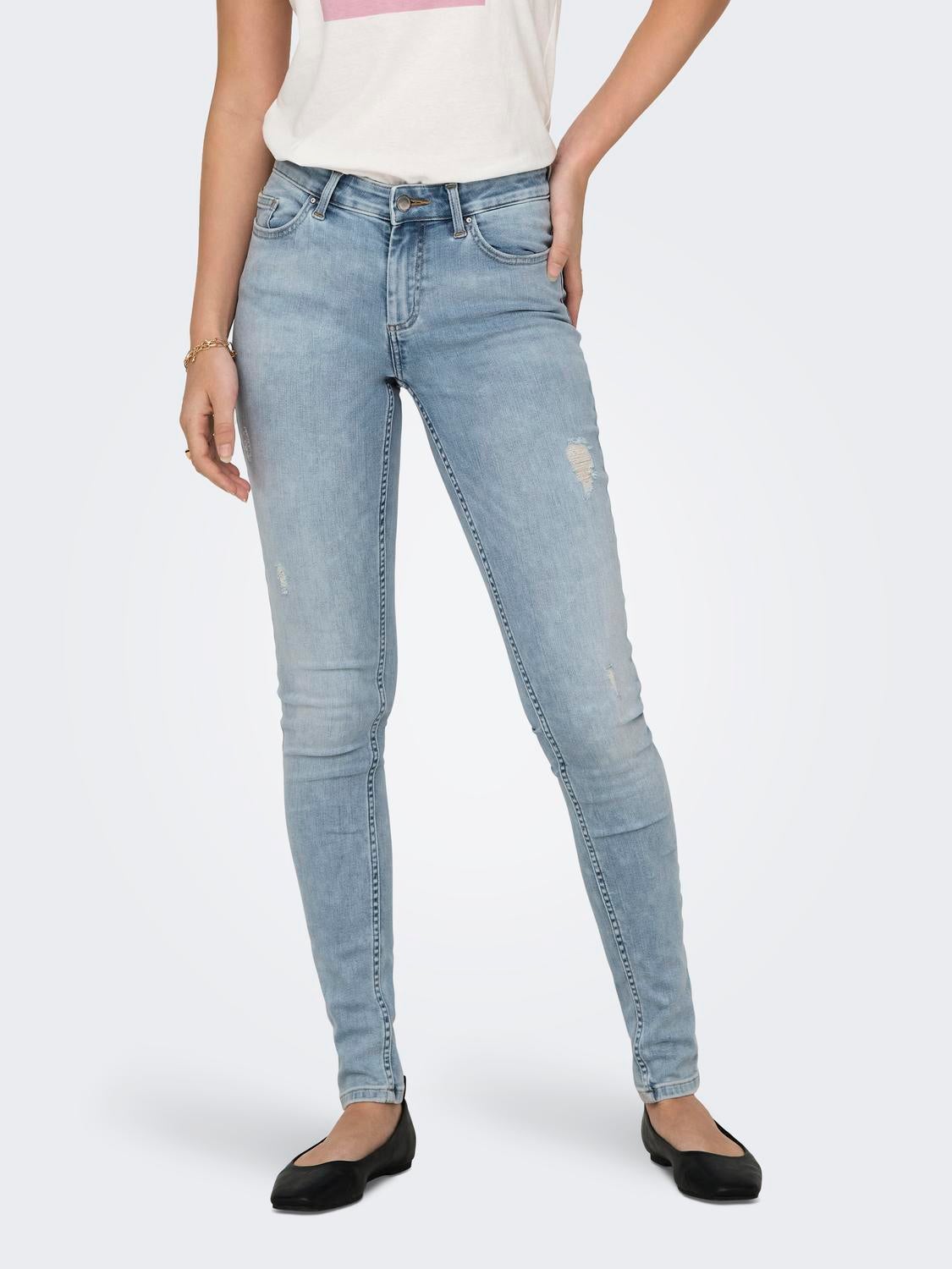 ONLBLUSH Mittlere Taille Skinny Fit Jeans Light Blue Denim