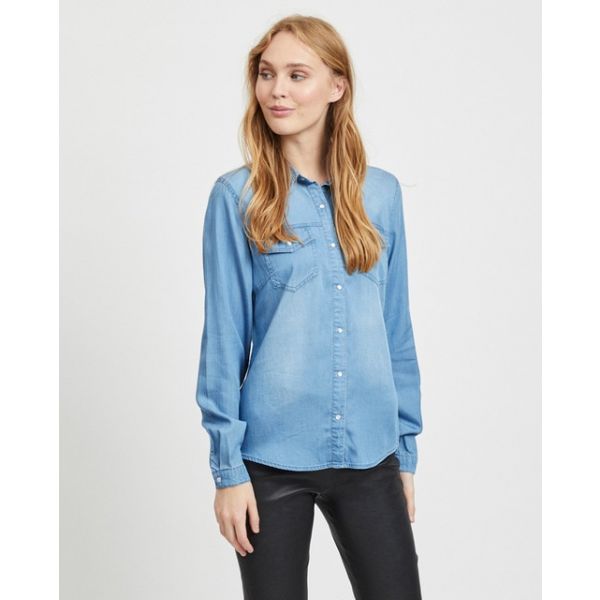 Vila Camisa de Ganga Azul 36 - A25648110