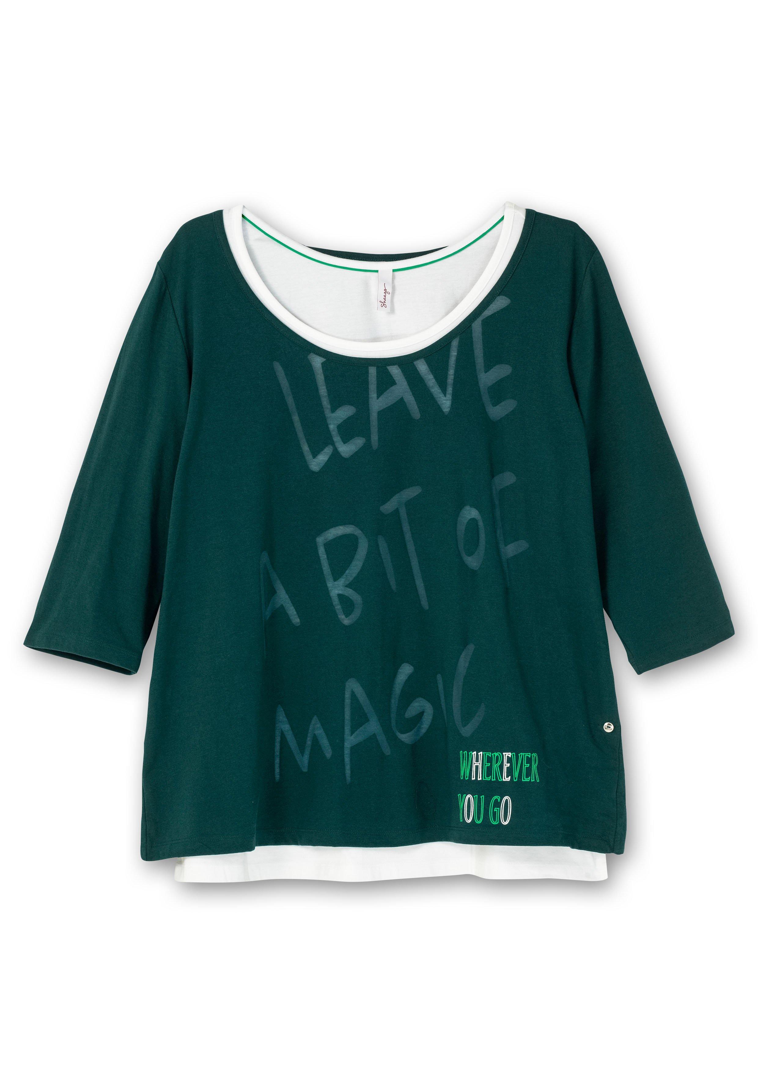 Set aus Top und 3/4-Arm-Shirt mit Ausbrennerdruck