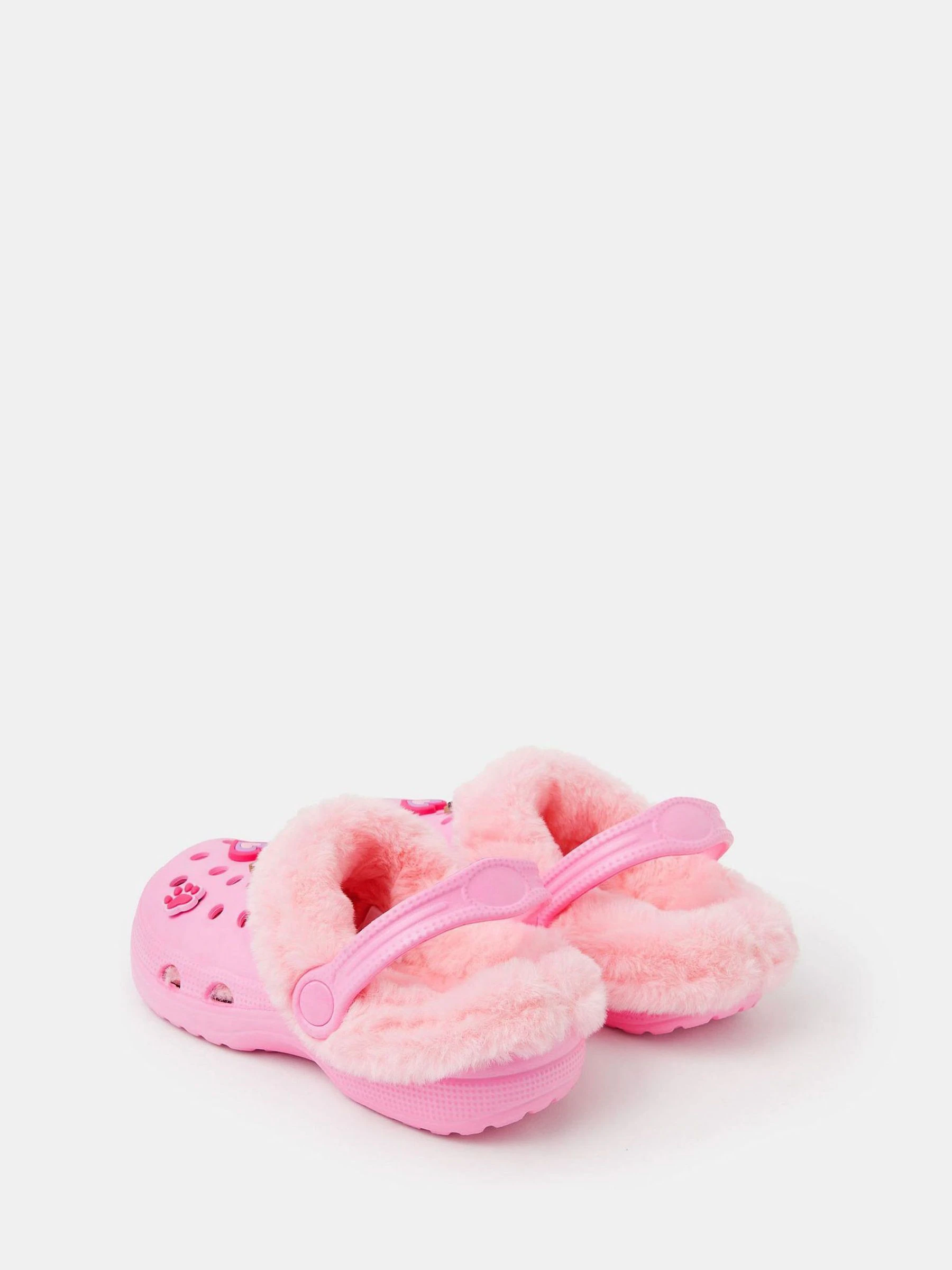 Angels By Accessorize Girls Dog Charm Faux Fur Lined Clogs
