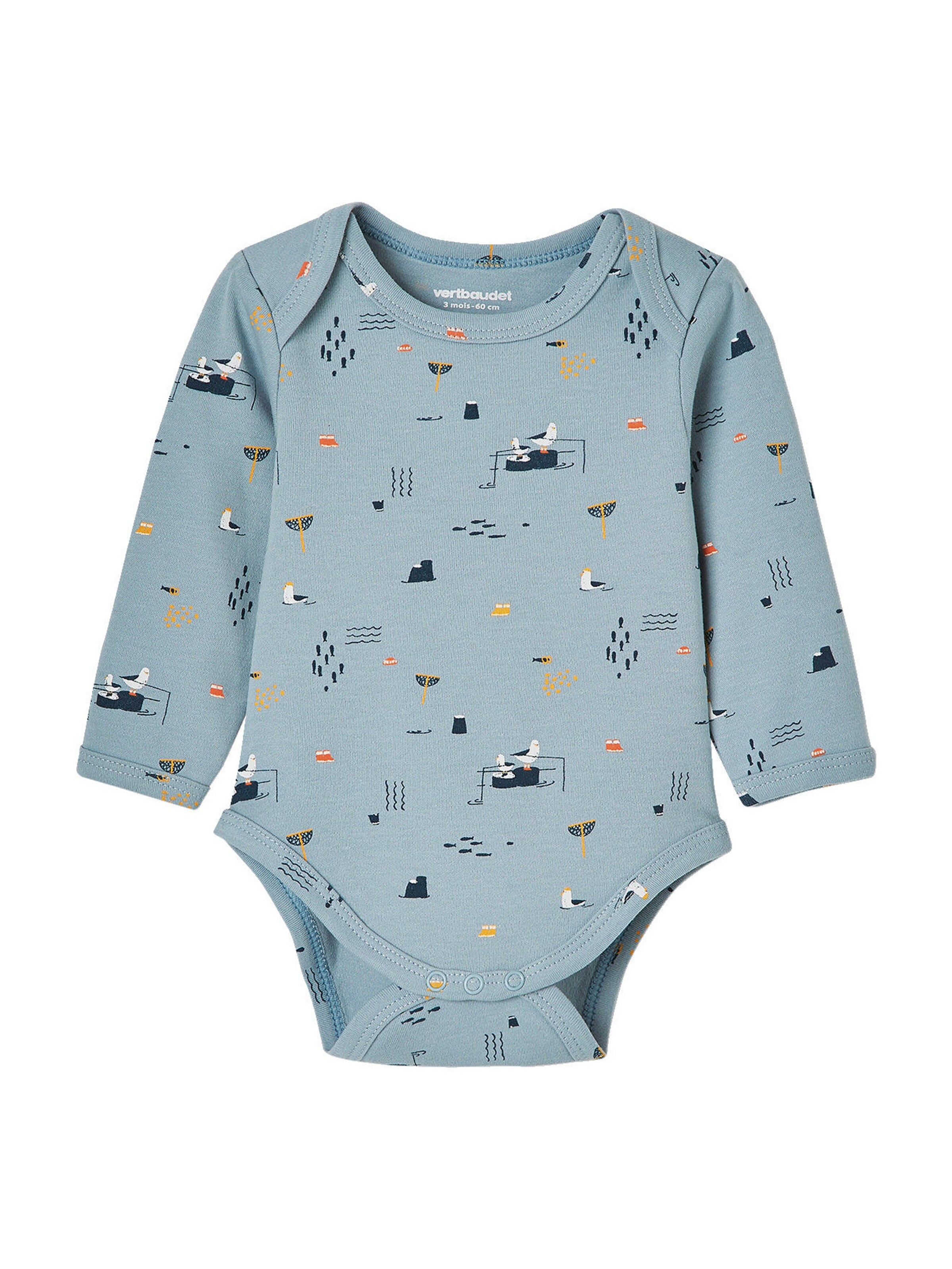 Vertbaudet 5er-Pack Baby Langarm-Bodys, Schlupfform pack senfgelb