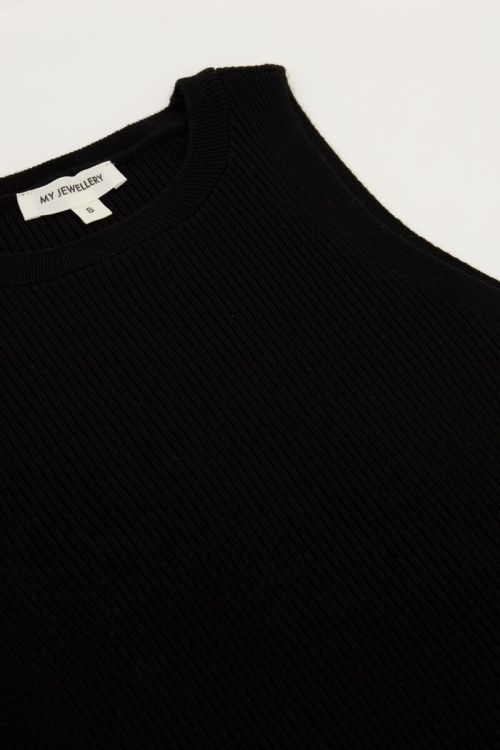 Zwarte tanktop met rib