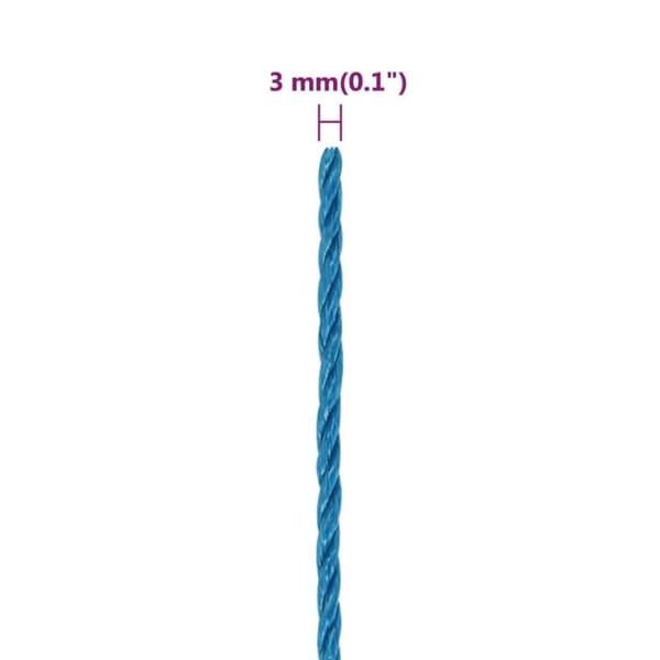 vidaXL Arbeidstau blå 3 mm 100 m polypropylen