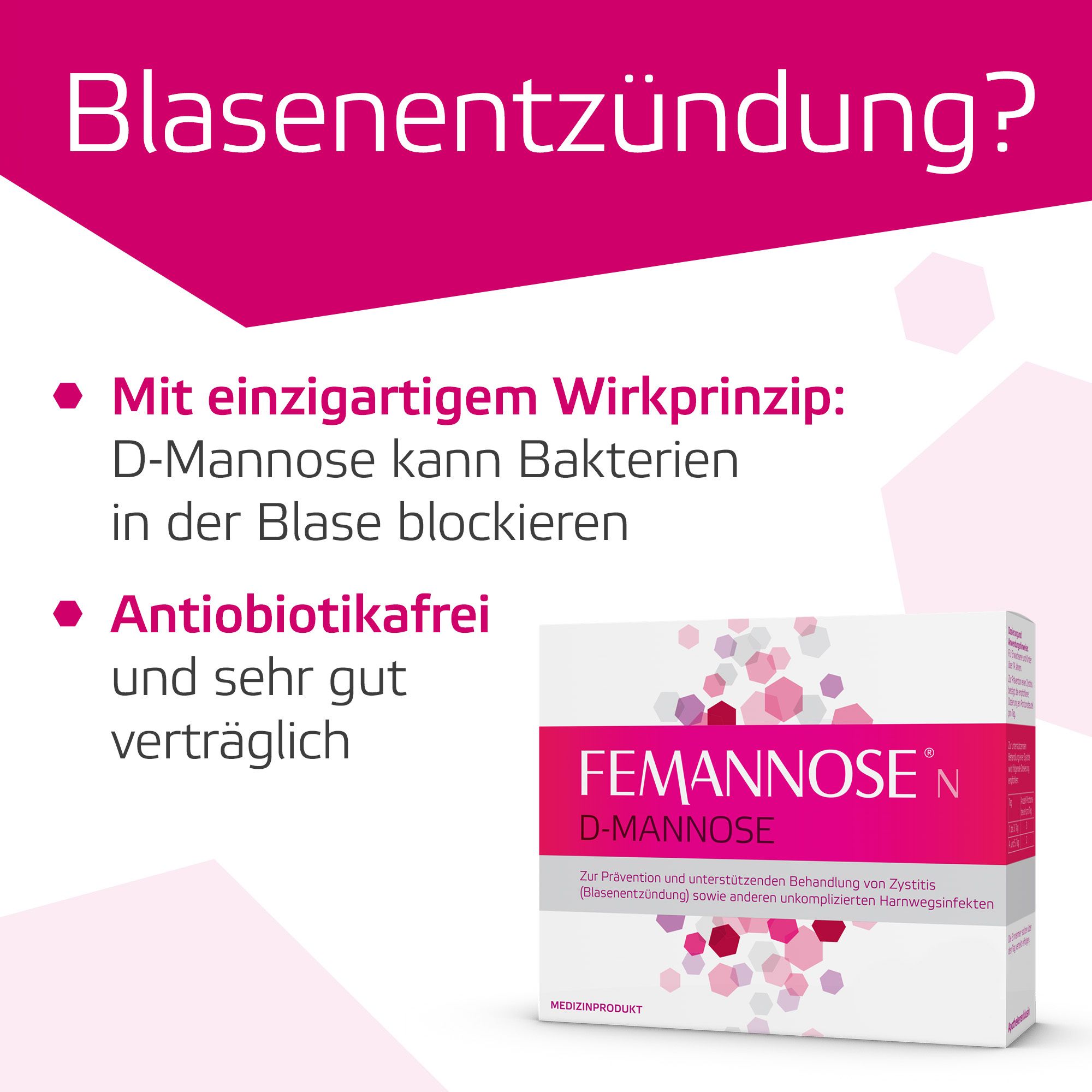 FEMANNOSE®N D-Mannose + FEMAVIVA® Gel bei Blasenentzündung