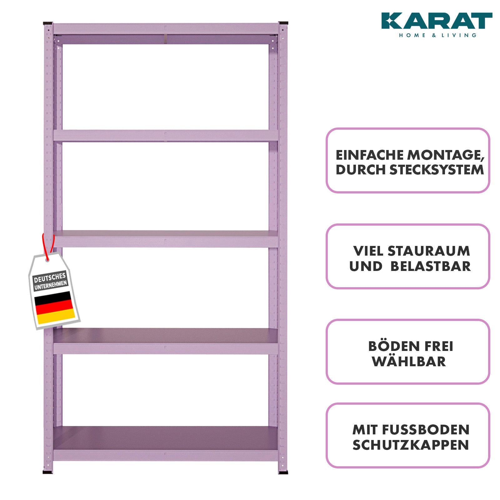 karat homeliving Buntregal Kleur | Pastellviolett 4009