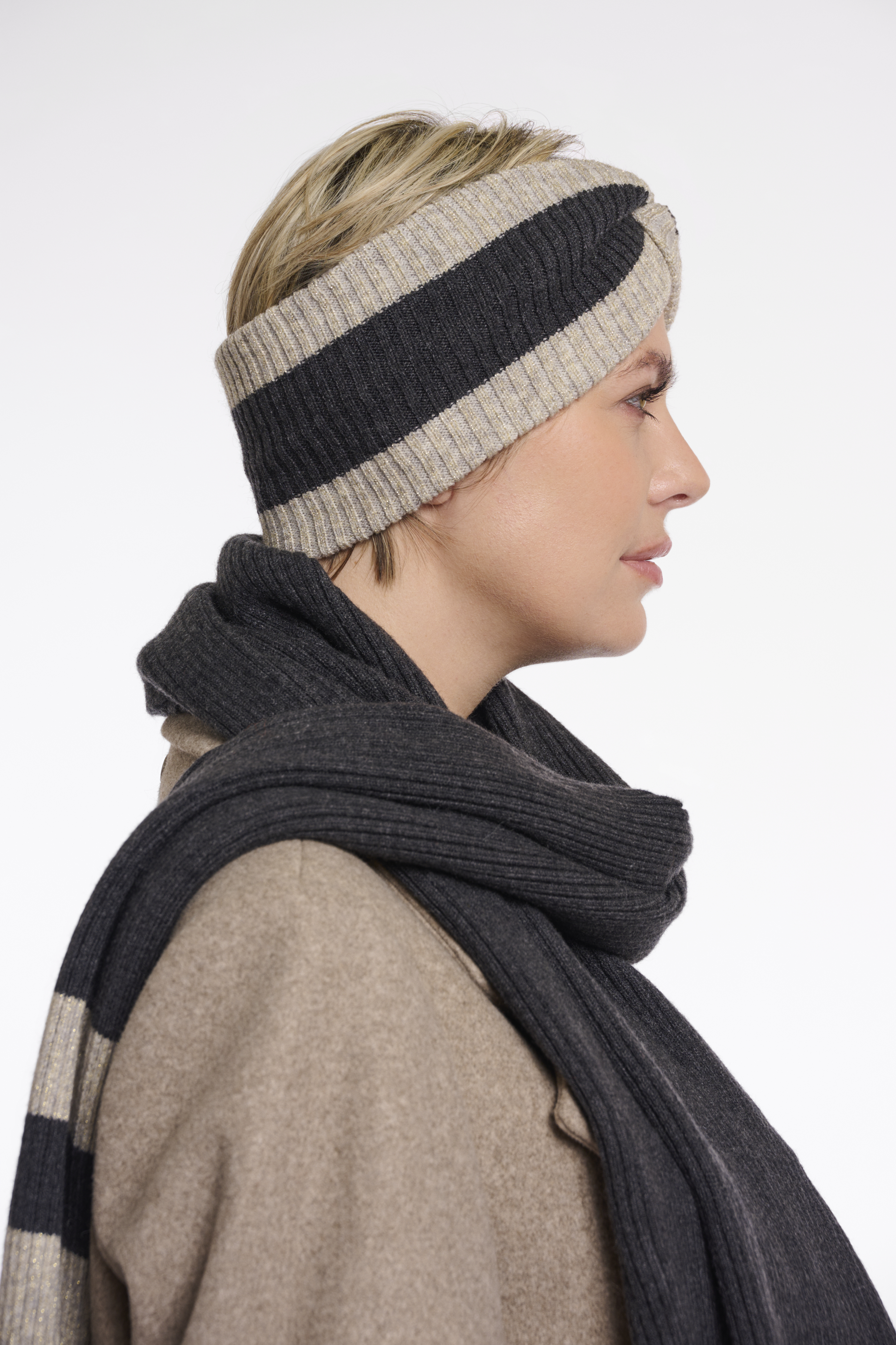 Rino & Pelle - Iva Knitted Headband - Deep Iron Melange
