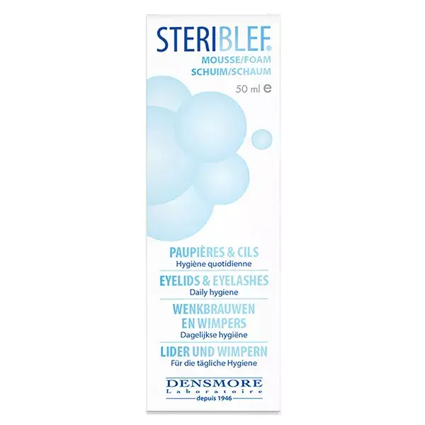 Mousse Higiênica Diária para Pálpebras e Cílios Densmore Stériblef - 50ml