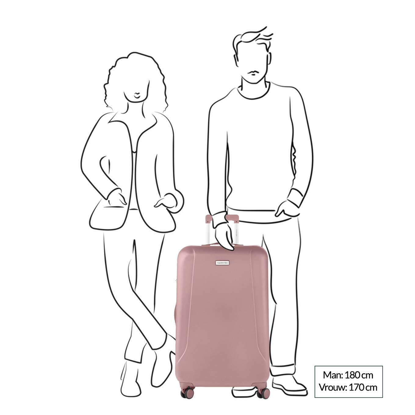 CarryOn trolleyset Skyhopper 3 stuks roze