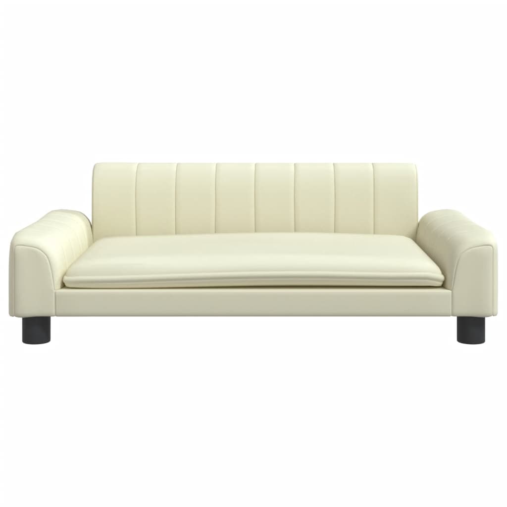 Cama para cães em couro sintético creme vidaXL, 70x45x30 cm